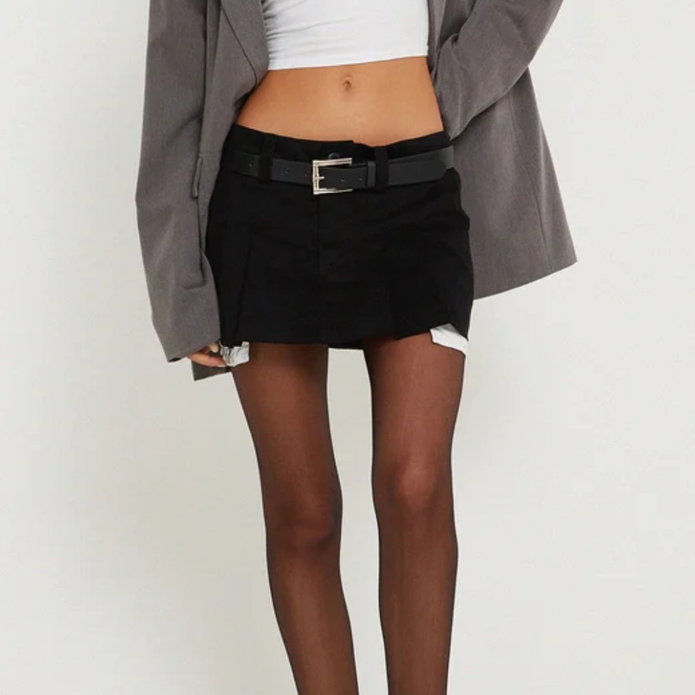 Motel Rocks - Blythe Mini Skirt in Twill Suede Black